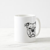 Mug Illustration du visage de Bulldog en gras (Devant droit)