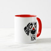 Mug Illustration du visage de chien dalmatien (Devant droit)