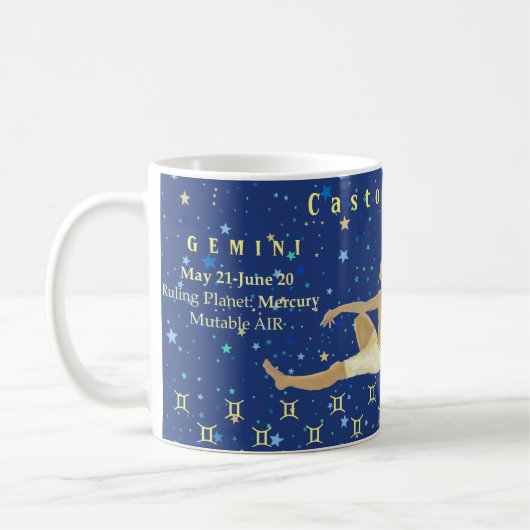 Mug Illustration du zodiaque Gemini moderne personnali (Gauche)