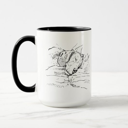 Mug Illustration d'un Amoureux de Beagle (Gauche)