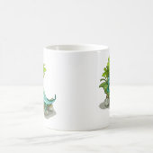 Mug Illustration D'Un Bain De Soleil Iguanodon. (Centre)