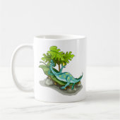 Mug Illustration D'Un Bain De Soleil Iguanodon. (Gauche)