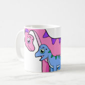 Mug Illustration D'Un Brachiosaurus Mère Et Enfant. (Devant gauche)
