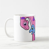 Mug Illustration D'Un Brachiosaurus Mère Et Enfant. (Gauche)