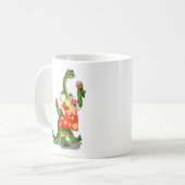 Mug Illustration D'Un Brontosaurus Jouant À Maracas. (Devant gauche)