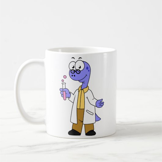 Mug Illustration D'Un Chimiste Brontosaurus. (Gauche)