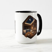 Mug Illustration d'un coin de lecture confortable dans (Devant droit)