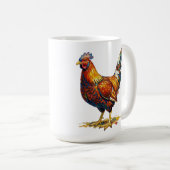 Mug Illustration d'un coq coloré et vibrant (Devant droit)