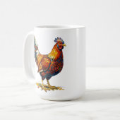 Mug Illustration d'un coq coloré et vibrant (Devant gauche)