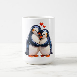 Mug Illustration d'un couple de manchots mignons