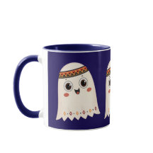 Illustration d'un fantôme mignon avec un large sou