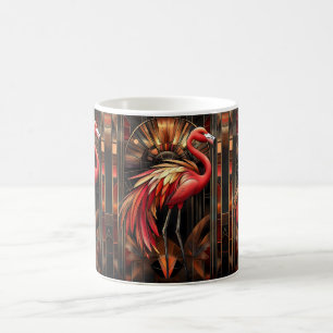 Mug Illustration d'un Flamant rose Art déco dynamique