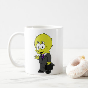 Mug Illustration D'Un Homme D'Affaires Tricératops.