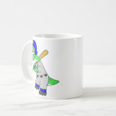 Mug Illustration D'Un Joueur De Baseball Brontosaurus. (Devant gauche)