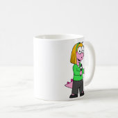 Mug Illustration D'Un Journaliste D'Allosaurus News. (Devant droit)