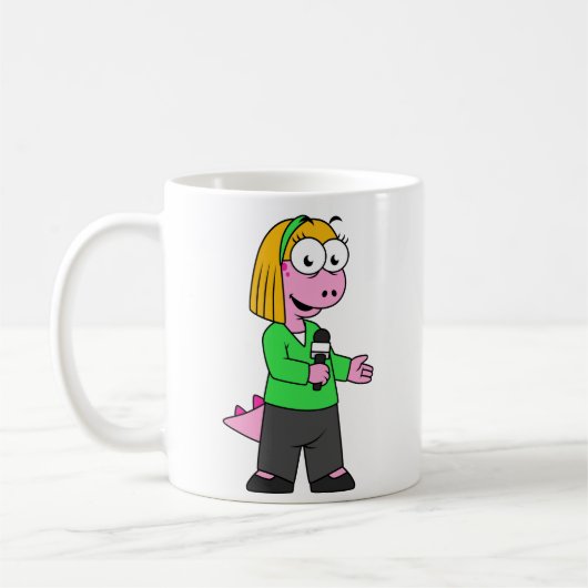 Mug Illustration D'Un Journaliste D'Allosaurus News. (Gauche)