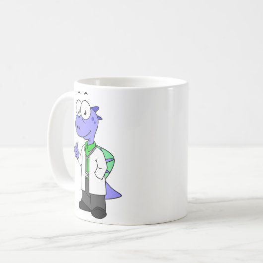 Mug Illustration D'Un Médecin Spinosaure. (Devant gauche)