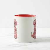Mug Illustration d'un mignon chien en patchwork avec u (Centre)