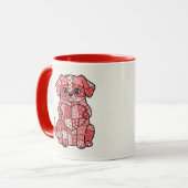 Mug Illustration d'un mignon chien en patchwork avec u (Devant gauche)