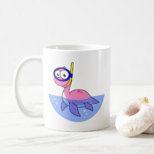Mug Illustration D'Un Monstre De Loch Ness De Snorkeli