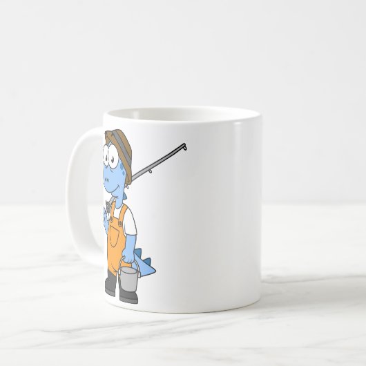 Mug Illustration D'Un Pêcheur D'Allosaurus. (Devant gauche)