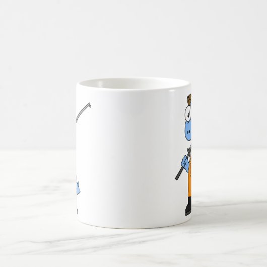 Mug Illustration D'Un Pêcheur D'Allosaurus. (Centre)