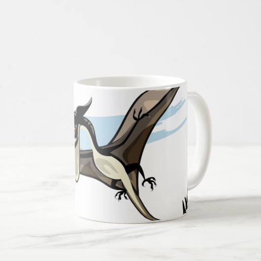 Mug Illustration D'Un Pteranodon Dinosaure. (Devant droit)