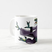 Mug Illustration D'Un Rapteur Qui Fait Du Karaté. (Devant gauche)