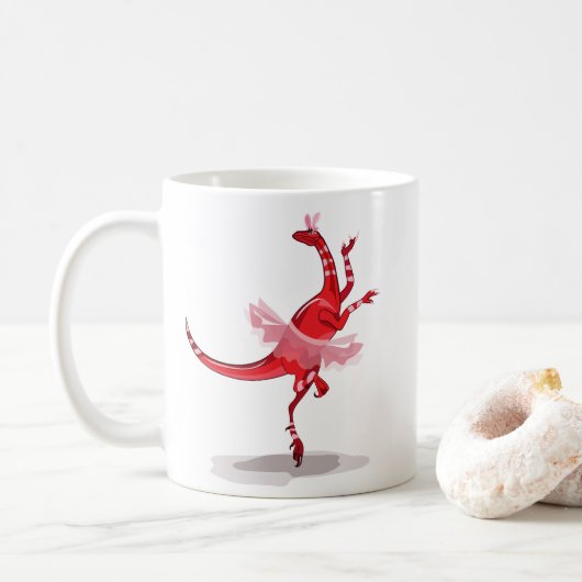 Mug Illustration D'Un Raptor Danseur Ballerina. (Avec donut)