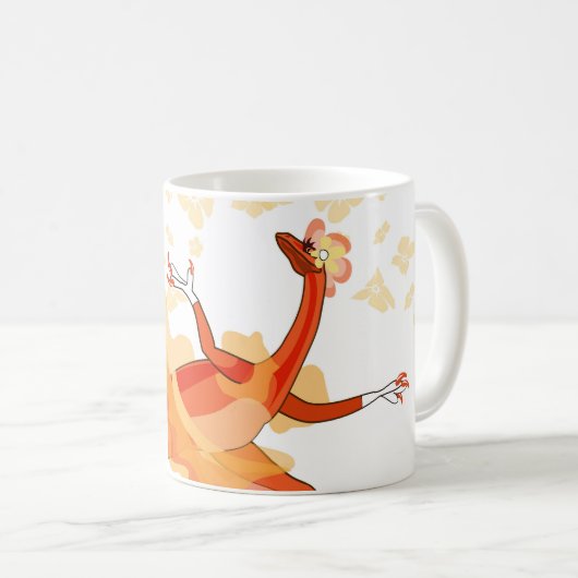 Mug Illustration D'Un Raptor Danseur Ballerina. 2 (Devant droit)