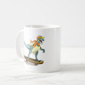 Mug Illustration D'Un Raptor Skateboard. (Devant gauche)