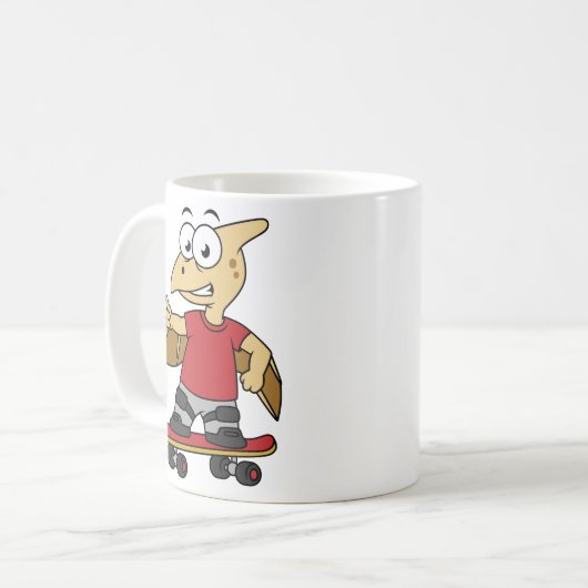 Mug Illustration D'Un Skateboard De Ptérosaure. (Devant gauche)