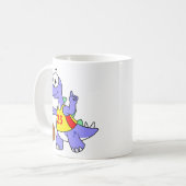 Mug Illustration D'Un Stegosaurus Jouant Au Basket. (Devant gauche)