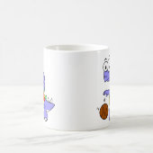 Mug Illustration D'Un Stegosaurus Jouant Au Basket. (Centre)