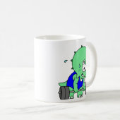 Mug Illustration D'Un Tricératops Poids De Levage. (Devant droit)