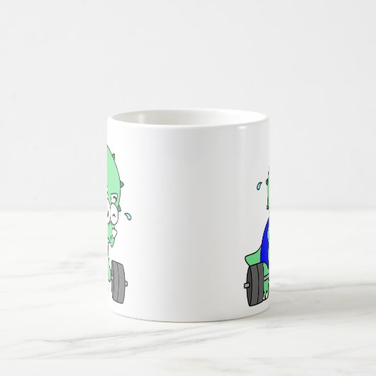 Mug Illustration D'Un Tricératops Poids De Levage. (Centre)