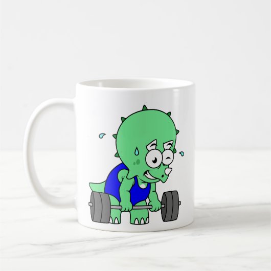 Mug Illustration D'Un Tricératops Poids De Levage. (Gauche)
