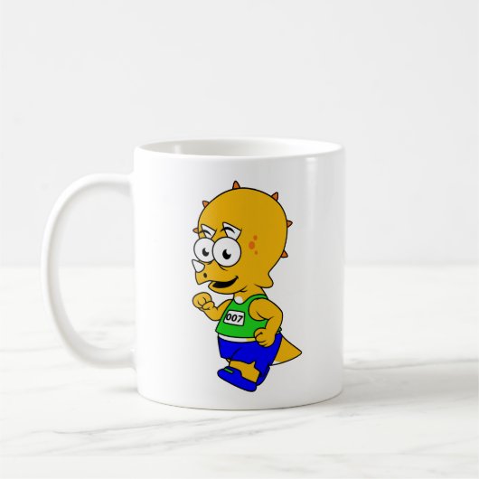 Mug Illustration D'Un Tricératops Runner. (Gauche)
