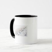 Mug Illustration d'un vol plat au-dessus de trou de (Devant gauche)