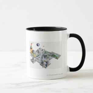 Mug Illustration d'une base futuriste sur la lune