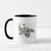 Mug Illustration d'une base futuriste sur la lune (Gauche)