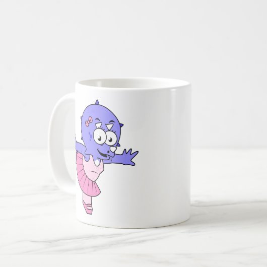 Mug Illustration D'Une Danse De Ballet Triceratops. (Devant gauche)