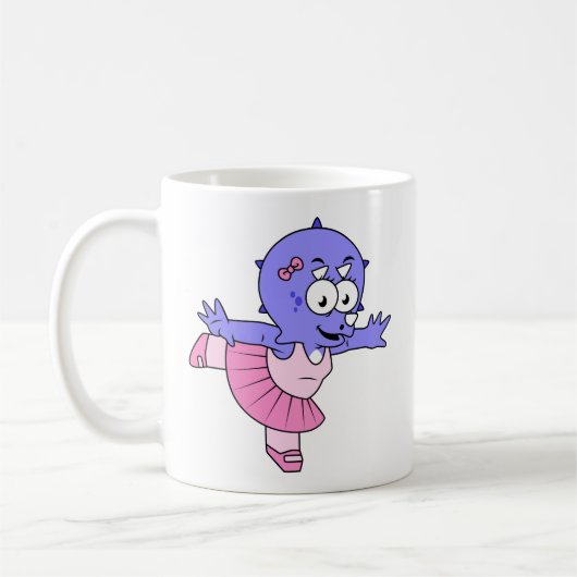Mug Illustration D'Une Danse De Ballet Triceratops. (Gauche)