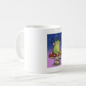 Mug Illustration d'une grenouille mignonne écoutant de (Devant gauche)