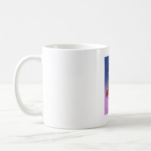 Mug Illustration d'une grenouille mignonne écoutant de (Gauche)