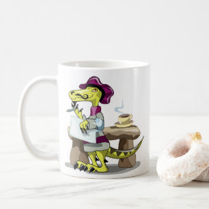 Mug Illustration D'Une Pensée De Poète Raptor Caricatu