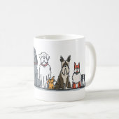 Mug Illustration d'une rangée de chiens mignons - Équi (Devant droit)