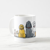 Mug Illustration d'une rangée de chiens mignons - Équi (Devant gauche)