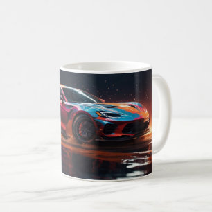 Mug Illustration d'une voiture de sport moderne rapide