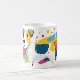 Mug Illustration éclaboussée d'art pop de chien coloré